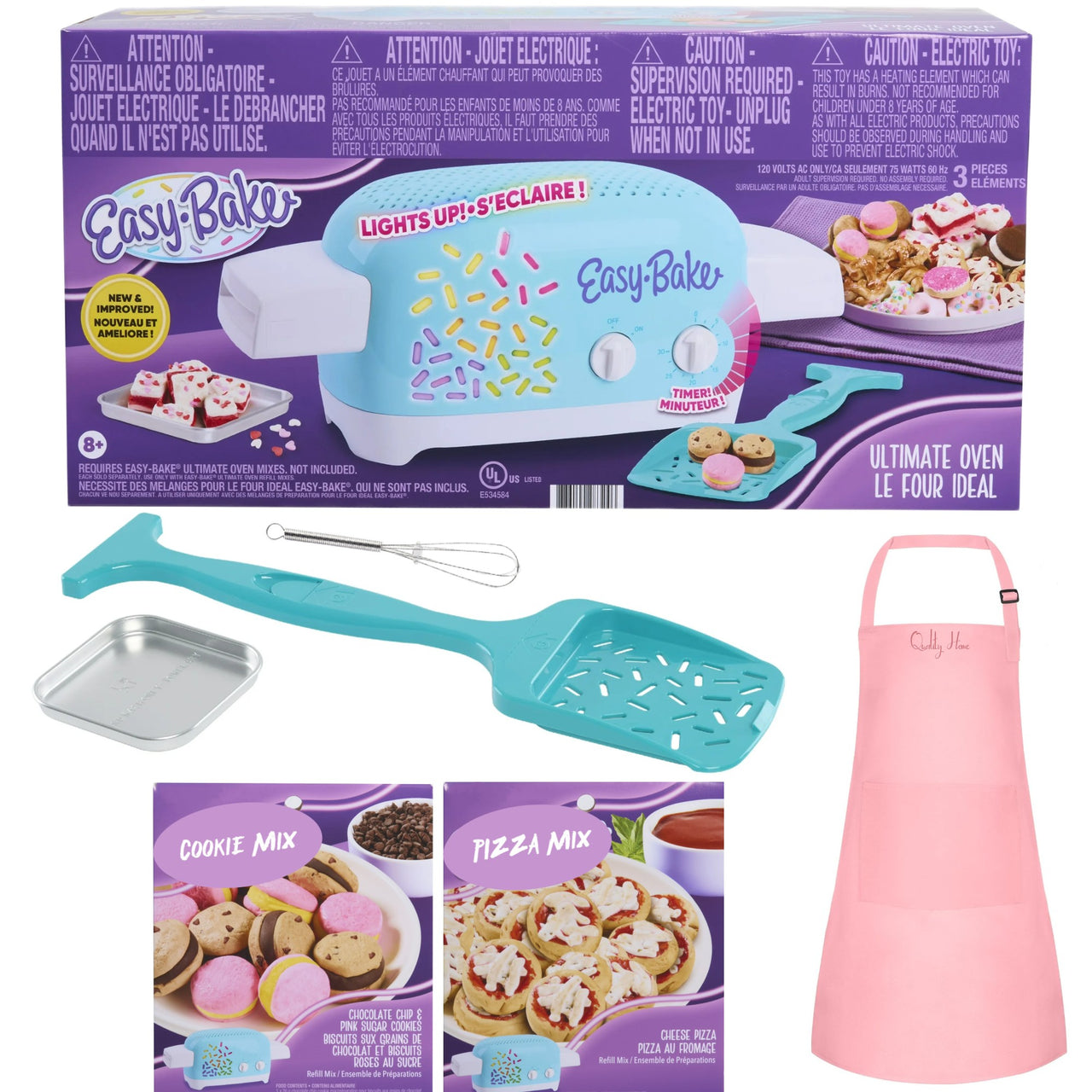 Easy Bake Oven Baking Bundle Pink (Oven + 2 Mixes + Pink Apron) - Easy Bake Oven.com
